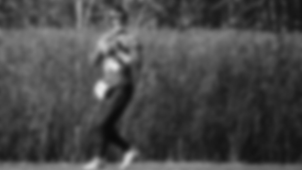 Seahawks quarterback Sam Darnold (14) practiced on Wednesday, January 21, 2026 at the Virginia Mason Athletic Center.