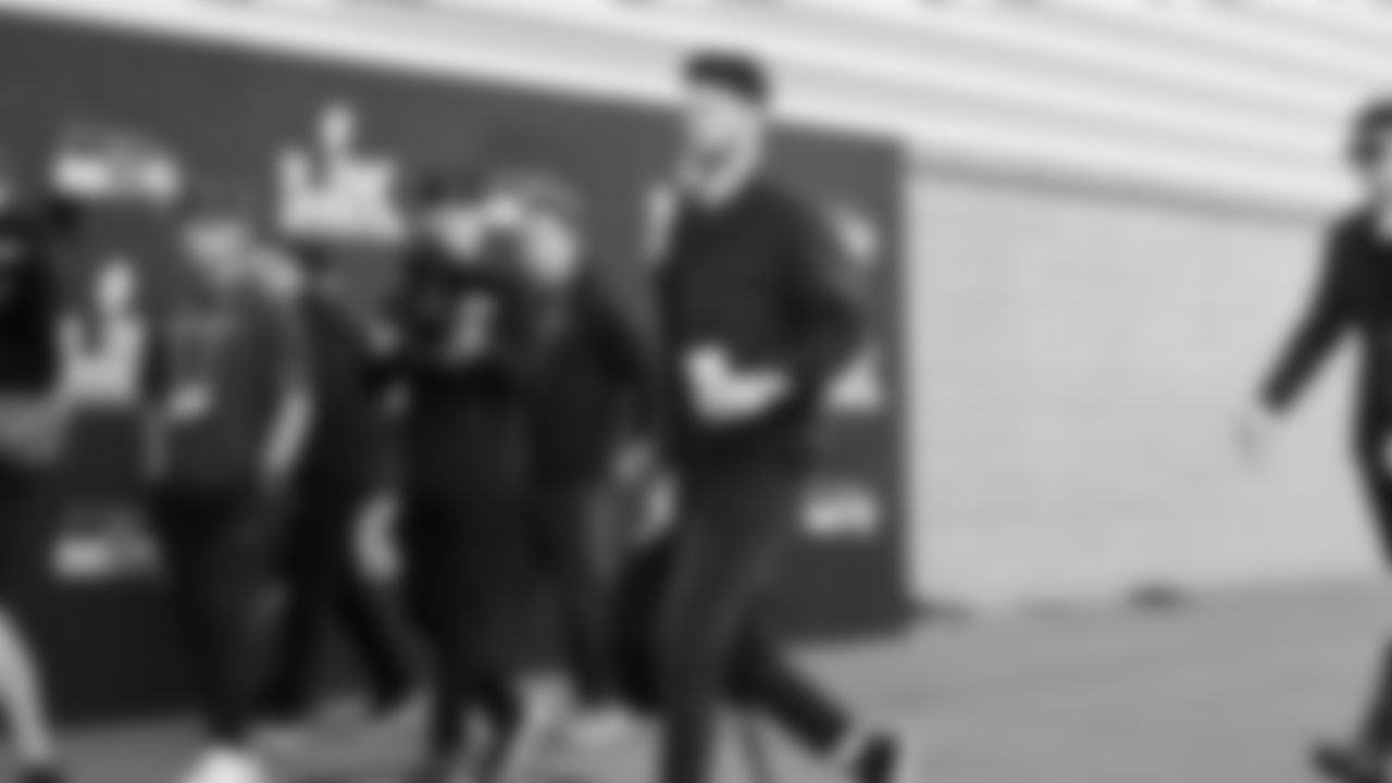 Seahawks quarterback Sam Darnold (14) arrived at Levi's Stadium for the Super Bowl LX matchup vs. the New England Patriots on Sunday, February 8, 2026.