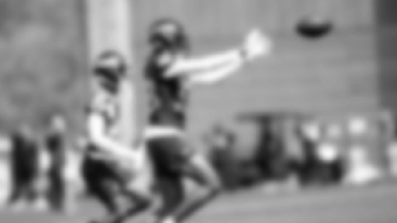 Wide receiver Tyrone Broden (33) practiced on day one of rookie minicamp on May 2, 2025 at the Virginia Mason Athletic Center.
