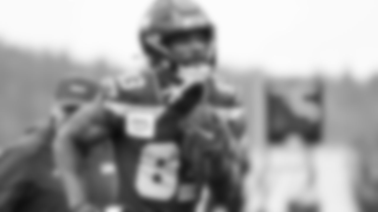 Seahawks wide receiver Dareke Young (83) practiced on Thursday, January 29, 2026 at the Virginia Mason Athletic Center.