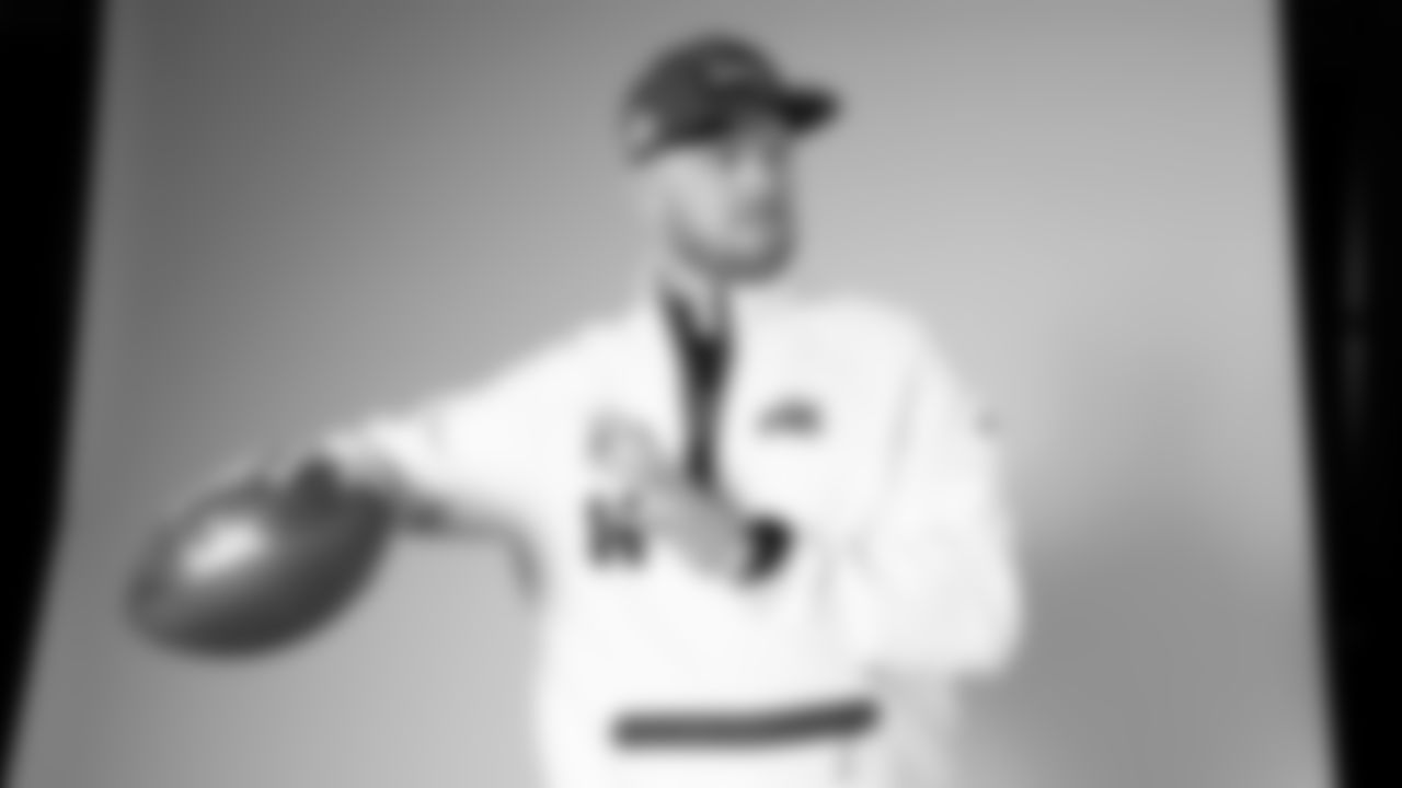 Seahawks quarterback Sam Darnold (14) during Super Bowl LX Opening Night media day on February 2, 2026.