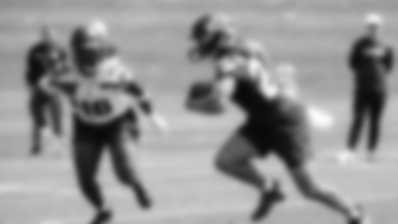 Seahawks running back Zach Charbonnet (26) participated in a workout on day four of OTAs on Monday, June 2, 2025 at the Virginia Mason Athletic Center.