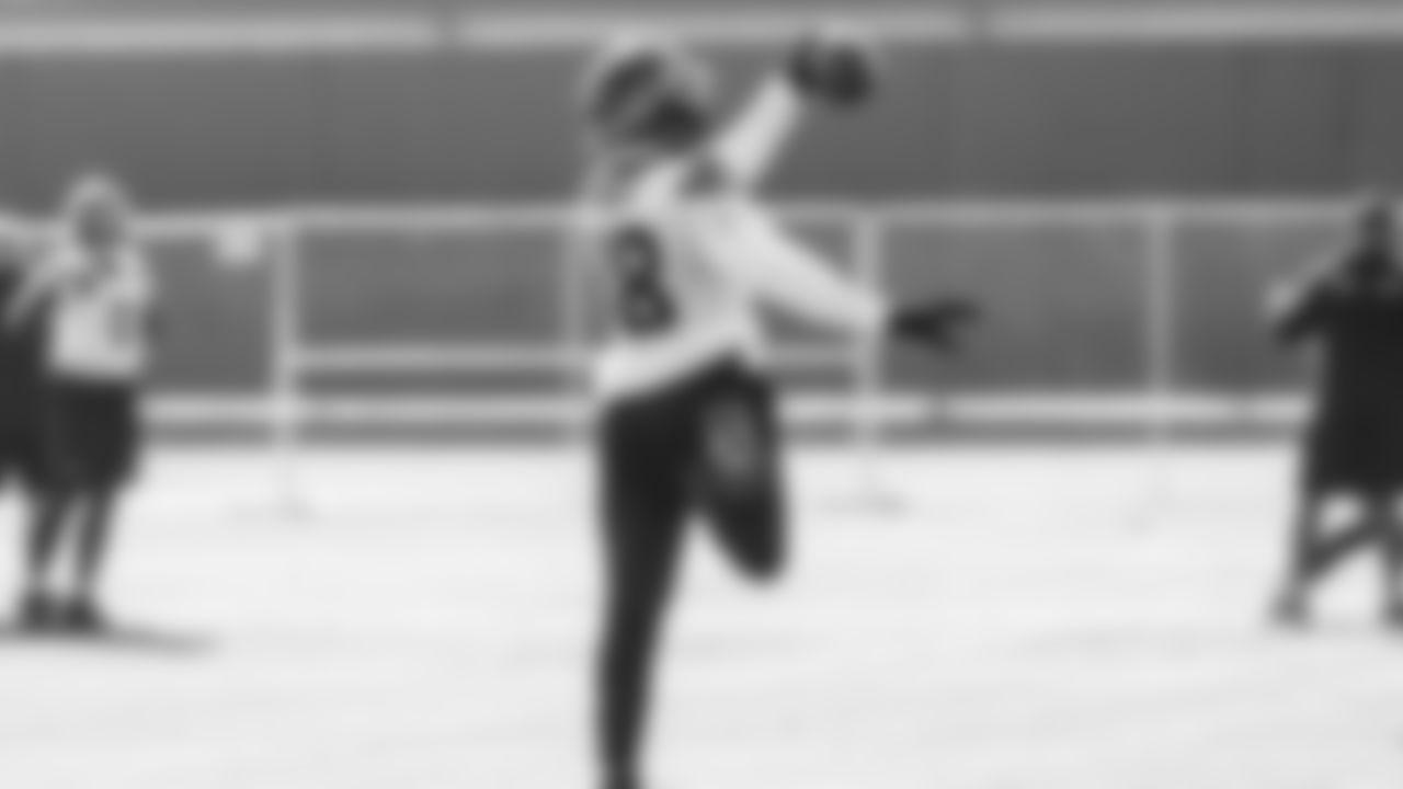 Seahawks linebacker Tyrice Knight (48) practiced on February 5, 2026 in San Jose, California.