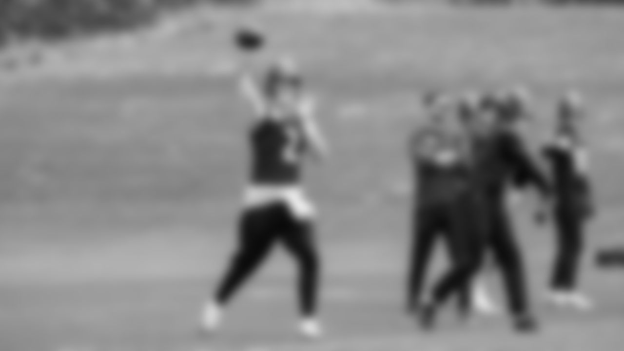 Seahawks quarterback Drew Lock (2) participated in a workout on day two of OTAs on Thursday, May 29, 2025 at the Virginia Mason Athletic Center.
