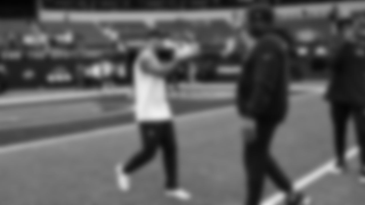 Seahawks wide receiver Jaxon Smith-Njigba (11) during pregame warmups at SoFi Stadium for the Week 11 matchup at the L.A. Rams.