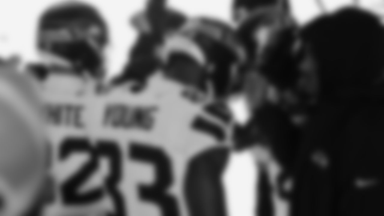 Seahawks wide receiver Dareke Young (83) warms up at Bank of America Stadium for the Week 17 matchup vs. Panthers on December 28, 2025.