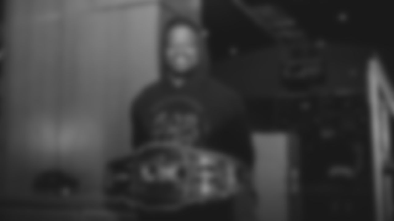 The Seahawks cleaned out the locker room following the end of the 2026 and brought out the championship belt to celebrate their Super Bowl LX victory.