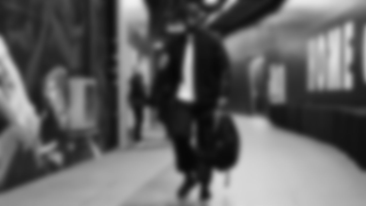 arrived at Lumen Field for the NFC divisional round game vs. the San Francisco 49ers on January 17, 2026.