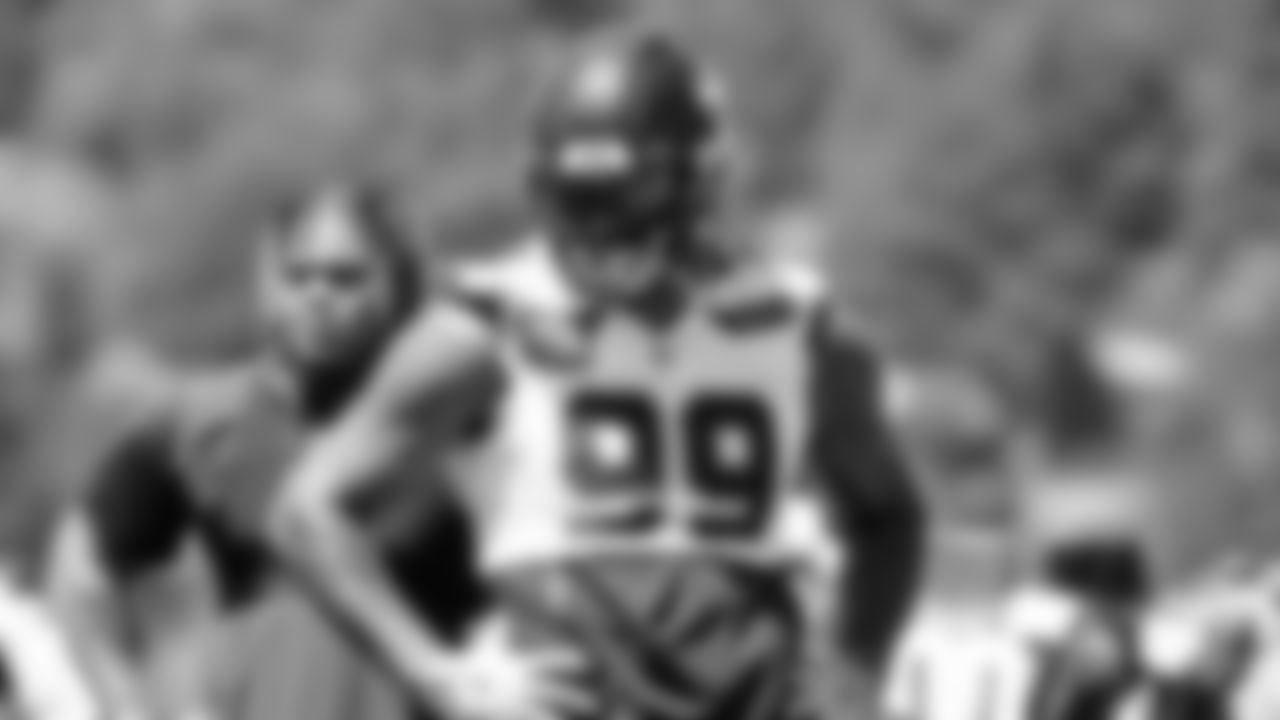 Seahawks defensive end Leonard Williams (99) participated in a workout on day three of OTAs on Friday, May 30, 2025 at the Virginia Mason Athletic Center.
