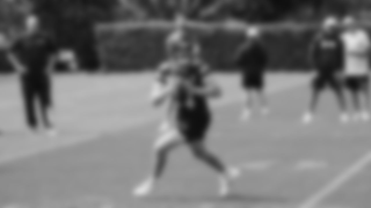 Seahawks quarterback Sam Darnold (14) practiced on day four of training camp on July 26, 2025 at the Virginia Mason Athletic Center.