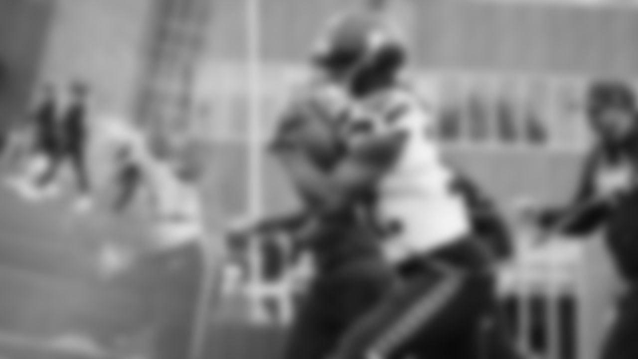 Seahawks running back Velus Jones Jr. (32) practiced on Wednesday, December 3, 2025 at the Virginia Mason Athletic Center.