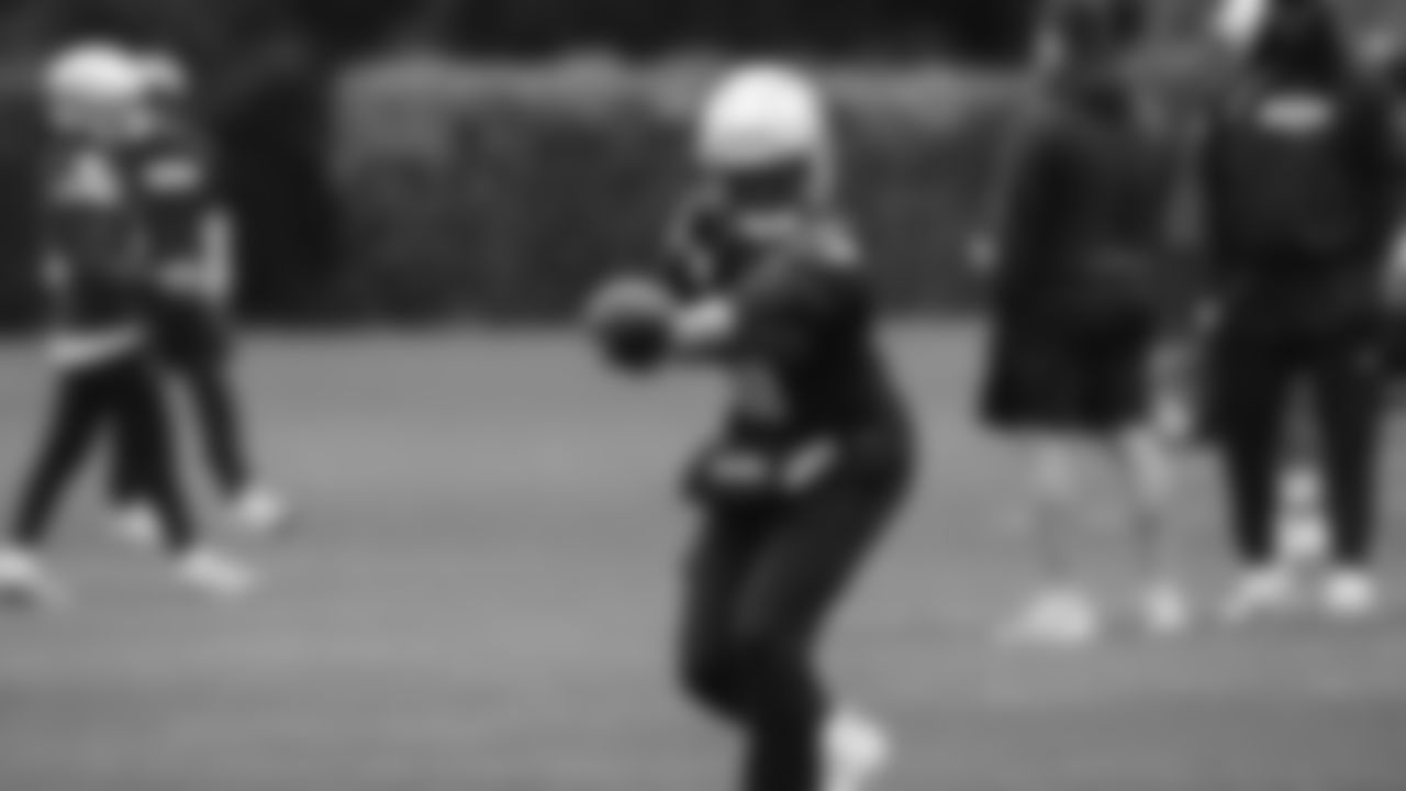 Seahawks quarterback Jalen Milroe (6) practiced on Thursday, October 30, 2025 at the Virginia Mason Athletic Center.