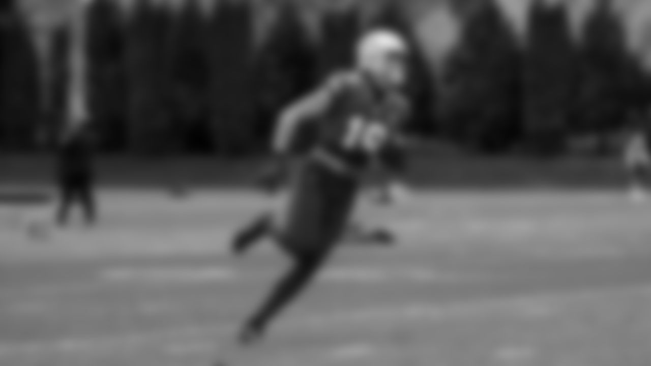 Seahawks wide receiver Jake Bobo (19) practiced on Wednesday, November 26, 2025 at the Virginia Mason Athletic Center.