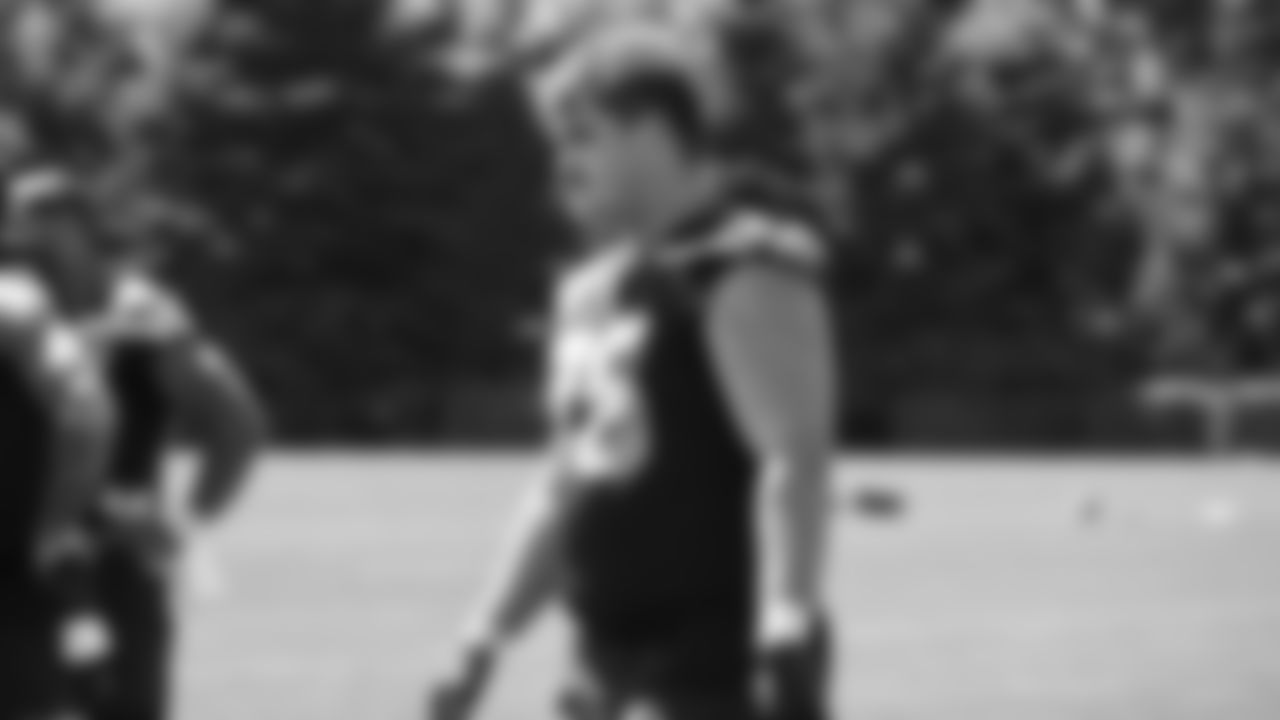Seahawks guard Grey Zabel (76) participated in a workout on day one of OTAs on Tuesday, May 27, 2025 at the Virginia Mason Athletic Center.