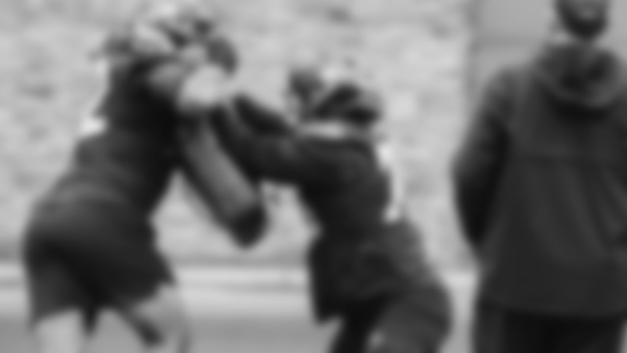 Seahawks guard Grey Zabel (76) practiced on Thursday, December 11, 2025 at the Virginia Mason Athletic Center.