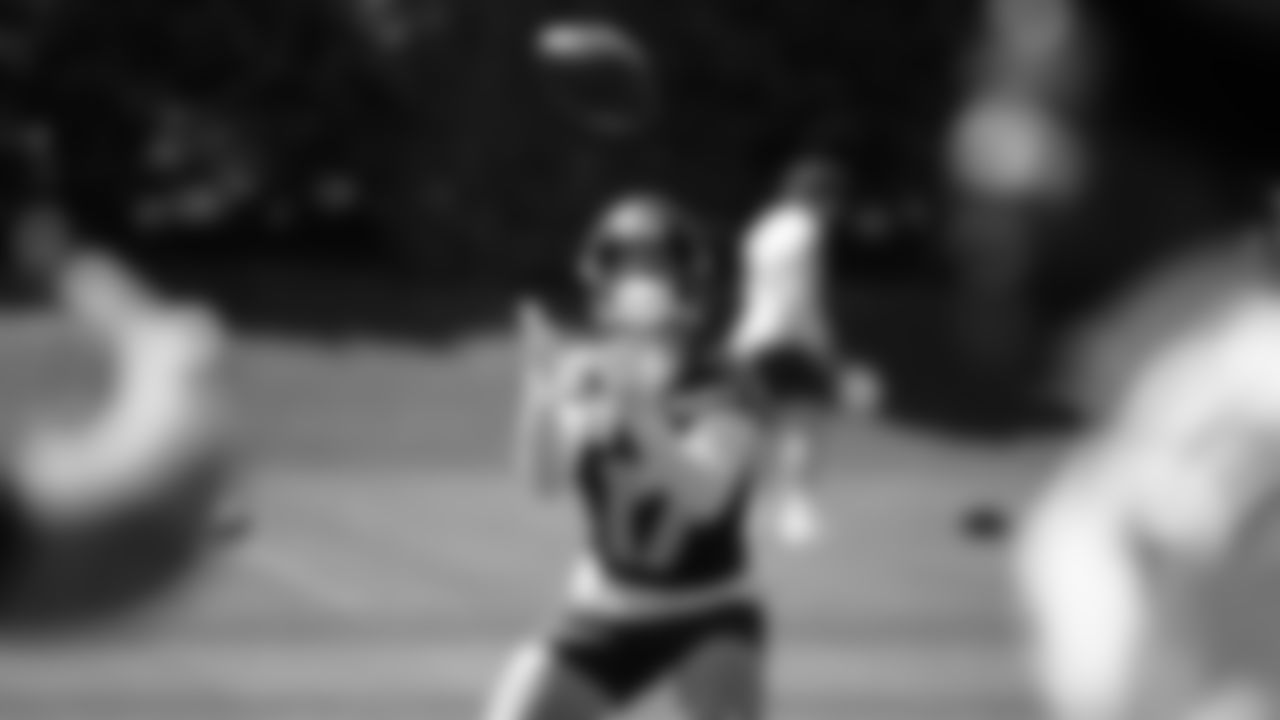 Seahawks wide receiver John Rhys Plumlee (17) participated in a workout on day three of OTAs on Friday, May 30, 2025 at the Virginia Mason Athletic Center.