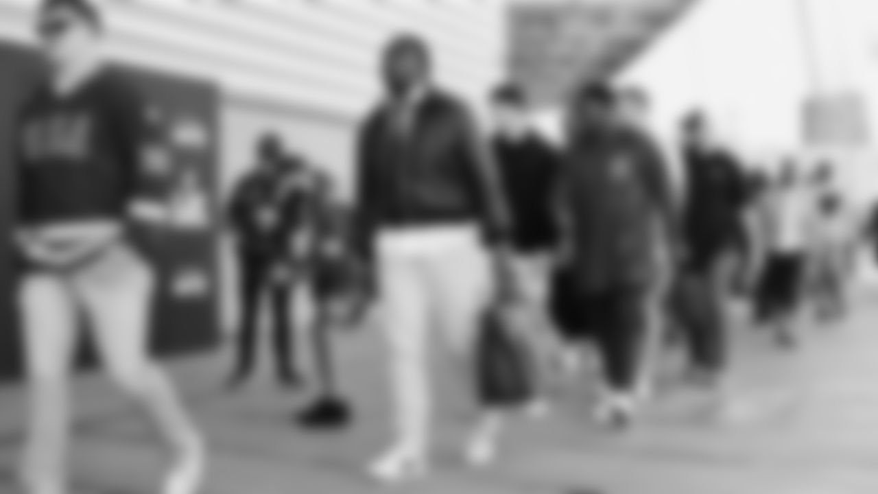 Seahawks tackle Charles Cross (67) arrived at Levi's Stadium for the Super Bowl LX matchup vs. the New England Patriots on Sunday, February 8, 2026.