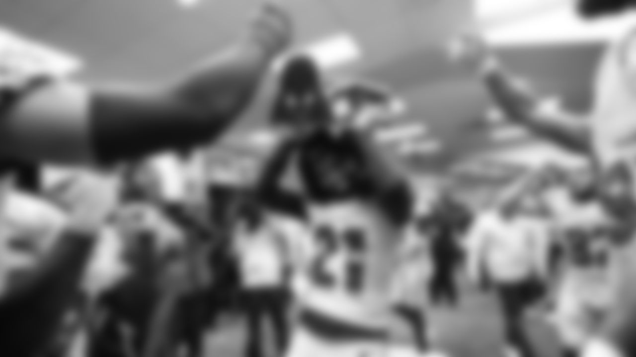 The Seahawks celebrated the 38-37 overtime-win vs. the L.A. Rams in Week 16.