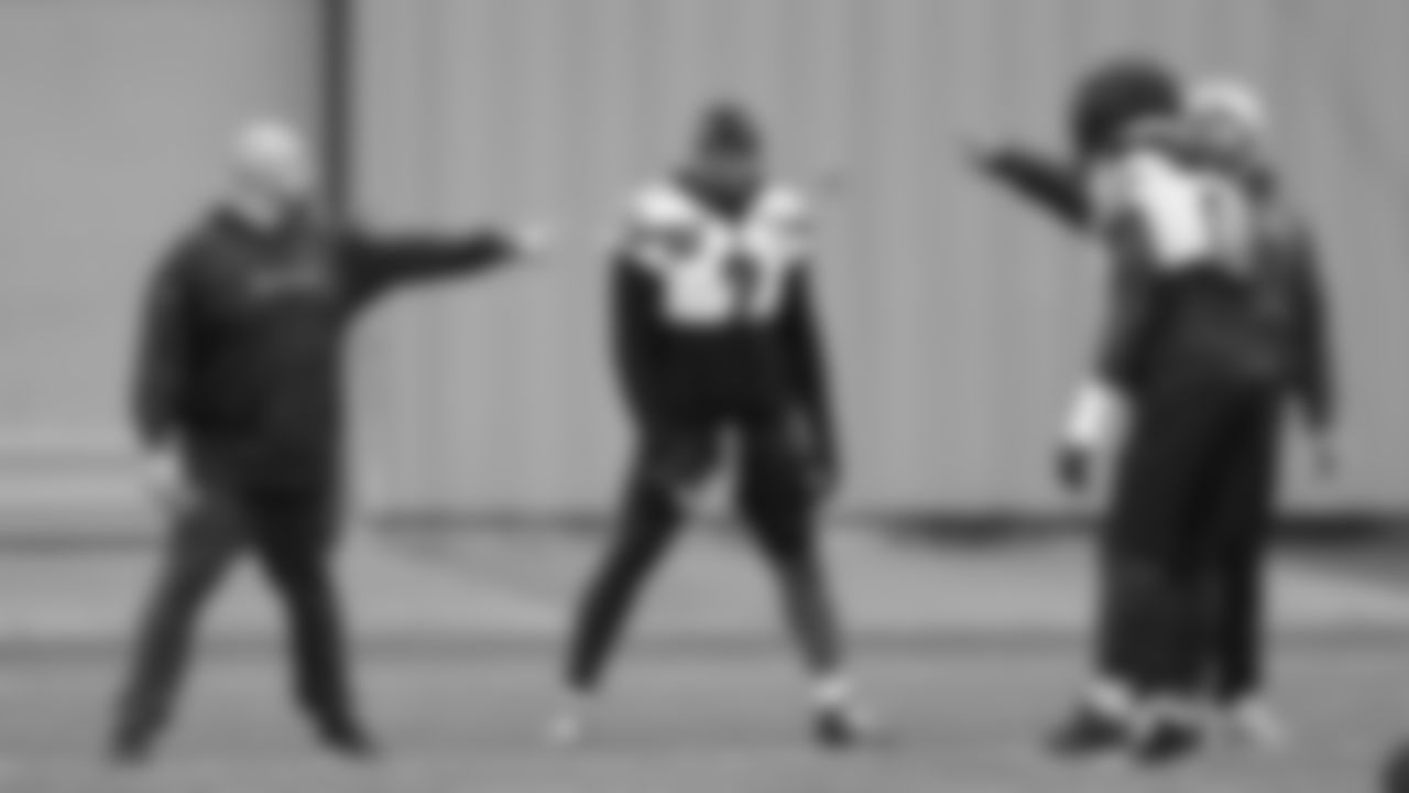 Seahawks linebacker Uchenna Nwosu (7) and defensive end DeMarcus Lawrence (0) practiced on Tuesday, January 13, 2026 at the Virginia Mason Athletic Center.