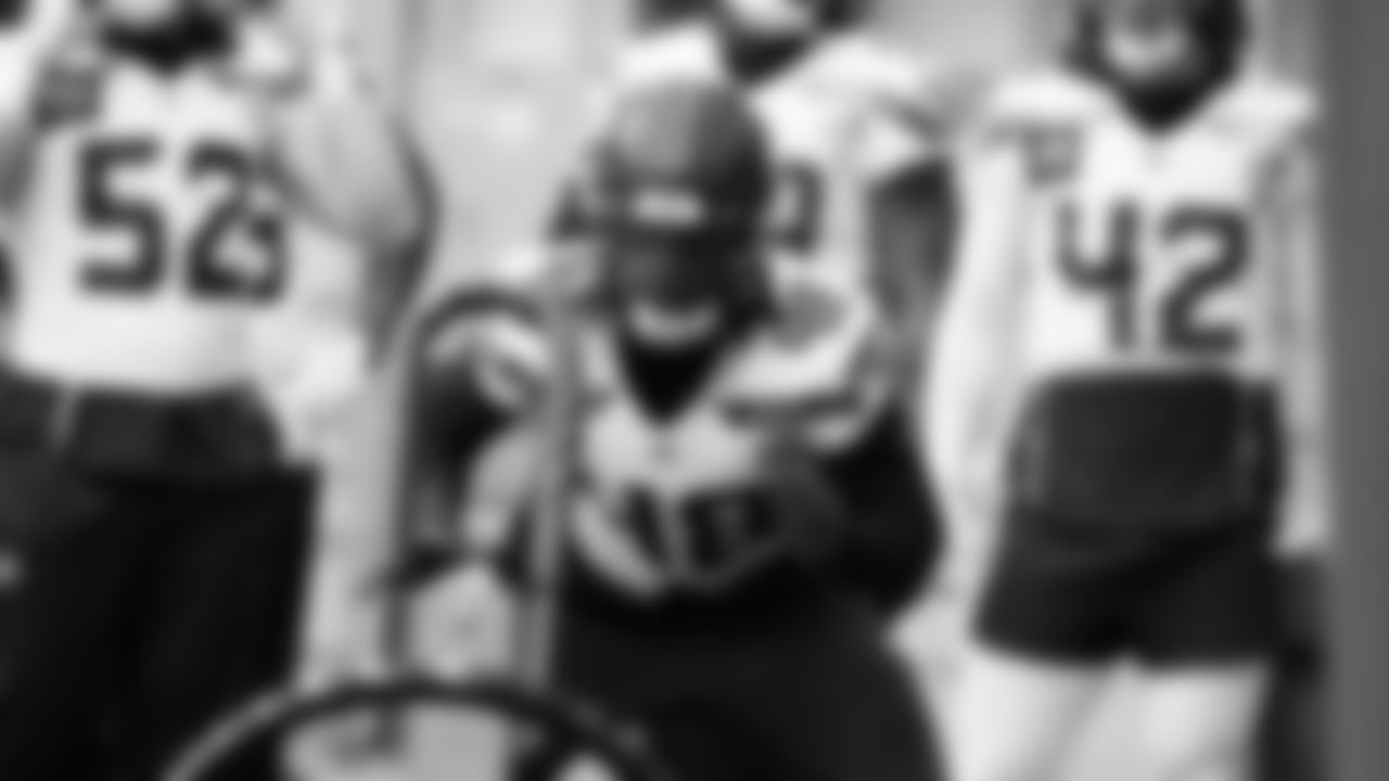 Seahawks linebacker Tyrice Knight (48) practiced on Wednesday, December 10, 2025 at the Virginia Mason Athletic Center.