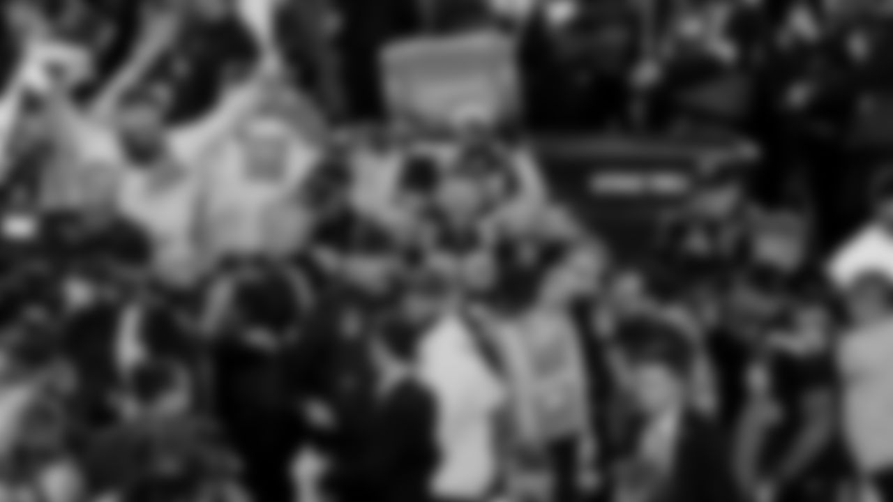 Seattle Seahawks fullback Brady Russell (38) celebrates after dousing head coach Mike Macdonald with Gatorade after defeating the New England Patriots at the NFL Super Bowl 60 game in Santa Clara, Calif., Sunday, February 8, 2026. (Adam Hunger/AP Content Services for the NFL)