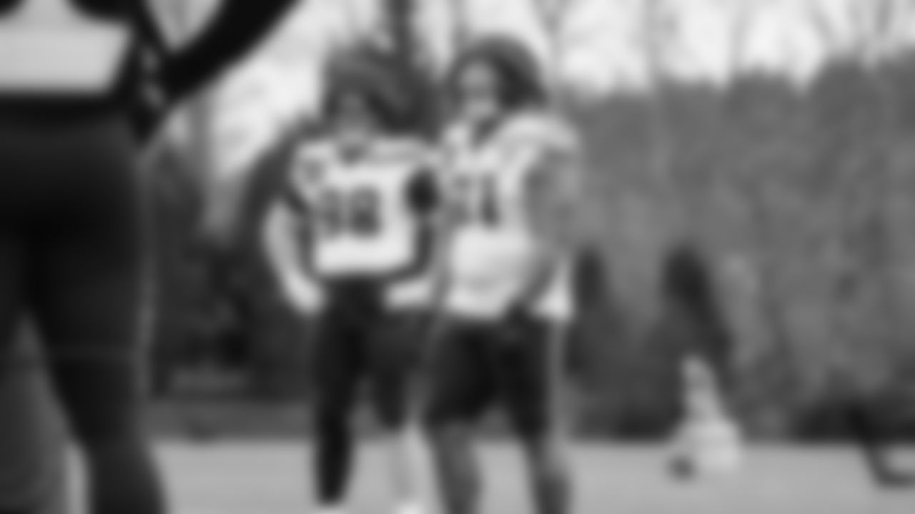 Seahawks defensive tackle Byron Murphy II (91) practiced on Tuesday, January 13, 2026 at the Virginia Mason Athletic Center.