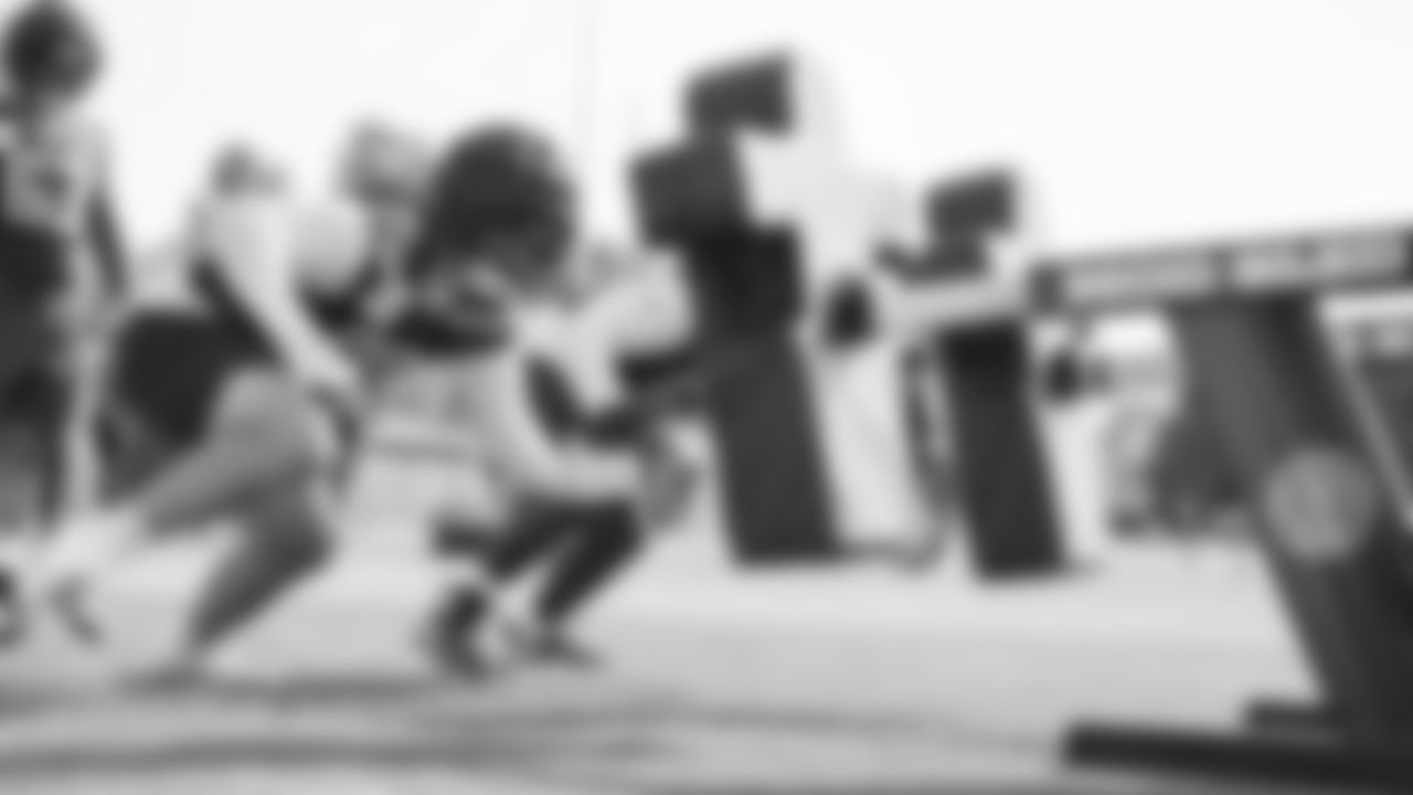 Seahawks guard Grey Zabel (76) practiced on August 25, 2025 at the Virginia Mason Athletic Center.