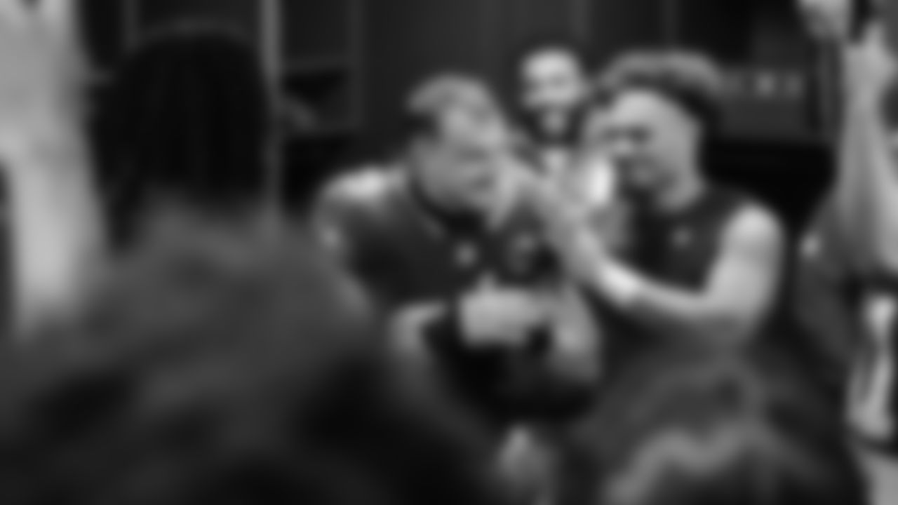 The Seahawks celebrated the victory over the Washington Commanders on Sunday Night Football at Northwest Stadium.