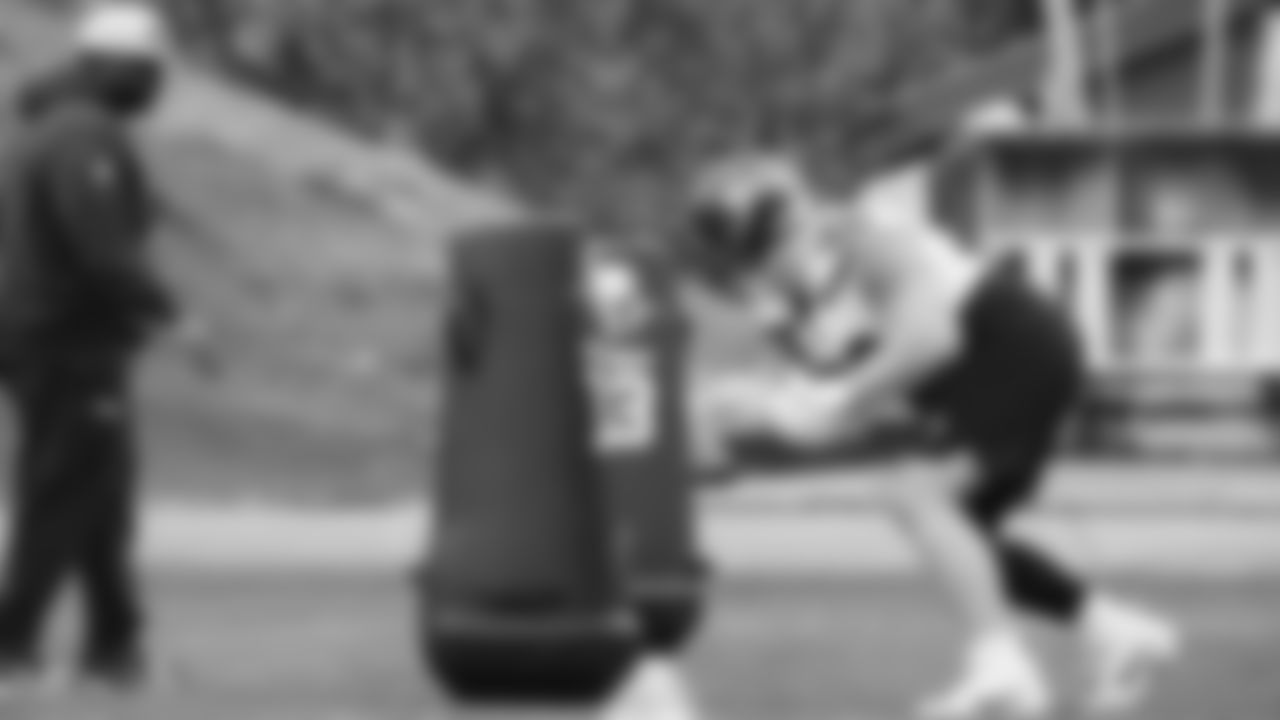 Seahawks defensive tackle Rylie Mills (98) practiced on Thursday, December 11, 2025 at the Virginia Mason Athletic Center.