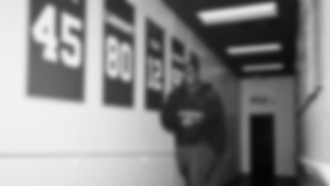 Seahawks linebacker Derick Hall (58) arrived at Lumen Field for the Week 15 matchup vs. the Indianapolis Colts.