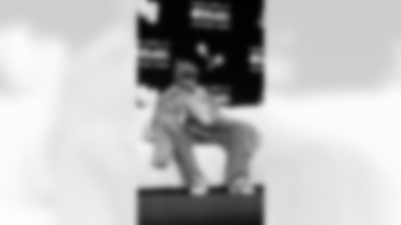 Bad Bunny speaks to the media at the Apple Music Halftime Show press conference ahead of the Super Bowl 60 football game on Thursday, February 5, 2026 in San Francisco. (Logan Bowles/NFL)