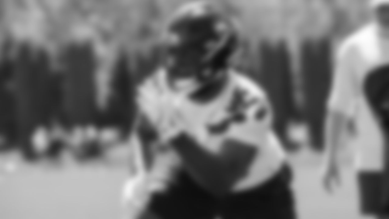 Seahawks linebacker D'Eryk Jackson (46) participated in a workout on day three of OTAs on Friday, May 30, 2025 at the Virginia Mason Athletic Center.