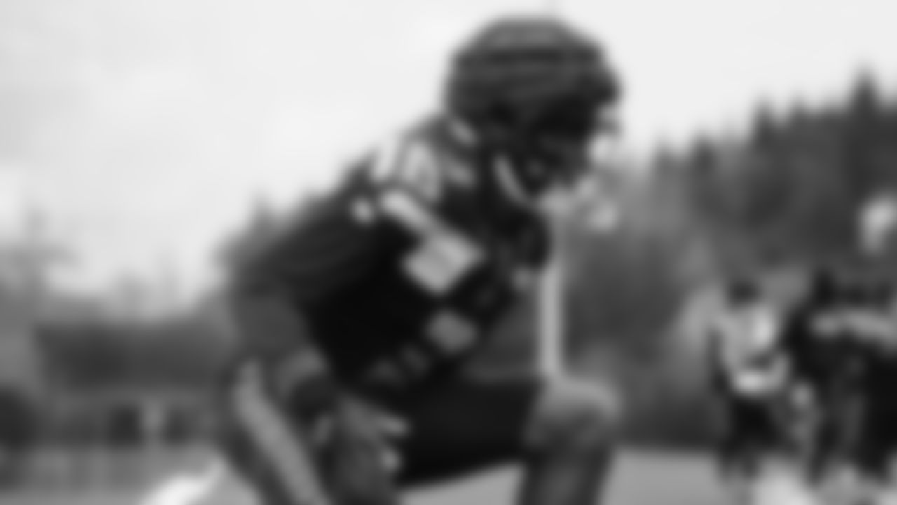 Seahawks safety Nick Emmanwori (3) practiced on Wednesday, December 3, 2025 at the Virginia Mason Athletic Center.