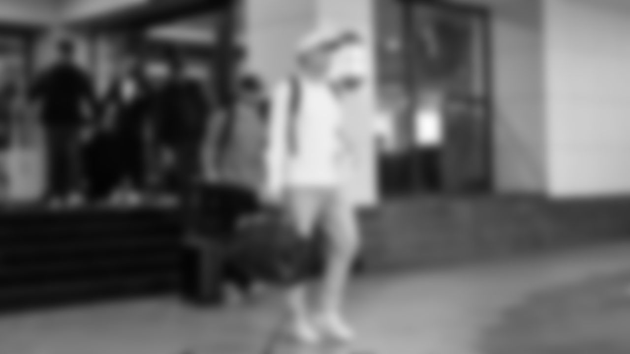 Seahawks quarterback Drew Lock (2) departed the team hotel for the Week 14 matchup vs. the Atlanta Falcons.