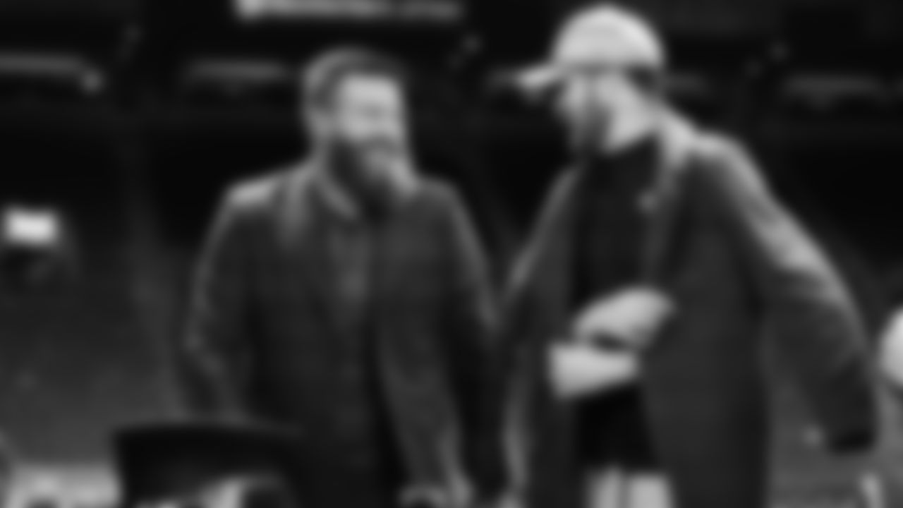 Sam Darnold, Jaxon Smith-Njigba, Devon Witherspoon, and Nick Emmanwori celebrate and talk about the win on Thursday Night Football