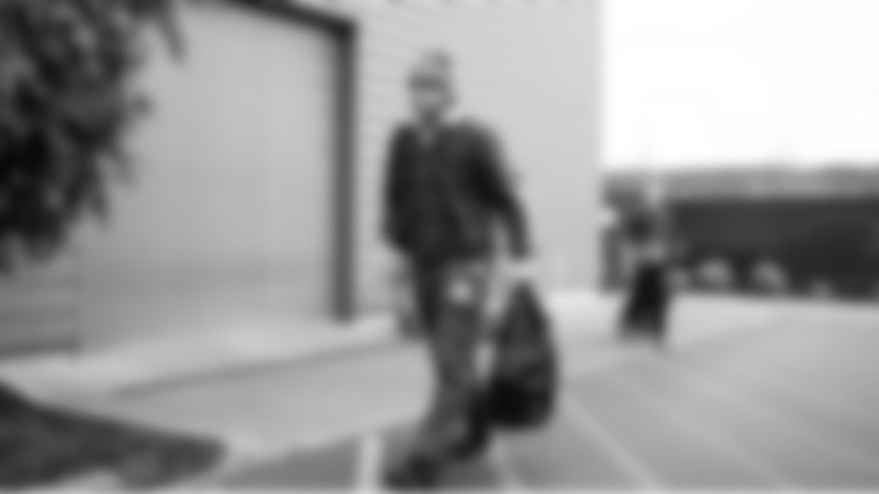 Seahawks tight end AJ Barner (88) departed the Virginia Mason Athletic Center for the Week 12 trip to Nashville, Tennessee on Friday, November 21, 2025.