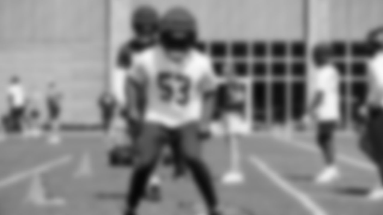 Seahawks linebacker Boye Mafe (53) practiced on August 26, 2025 at the Virginia Mason Athletic Center.