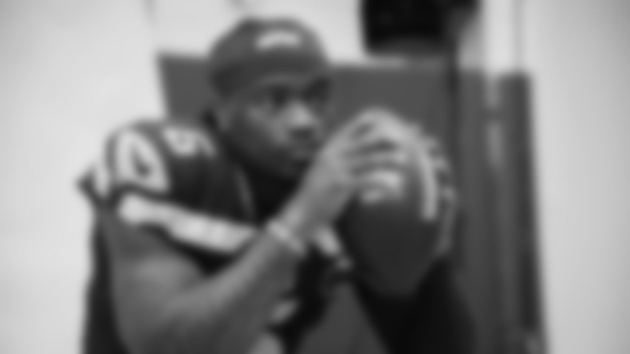 Seahawks quarterback Jalen Milroe (6) at Seahawks media day on June 9, 2025