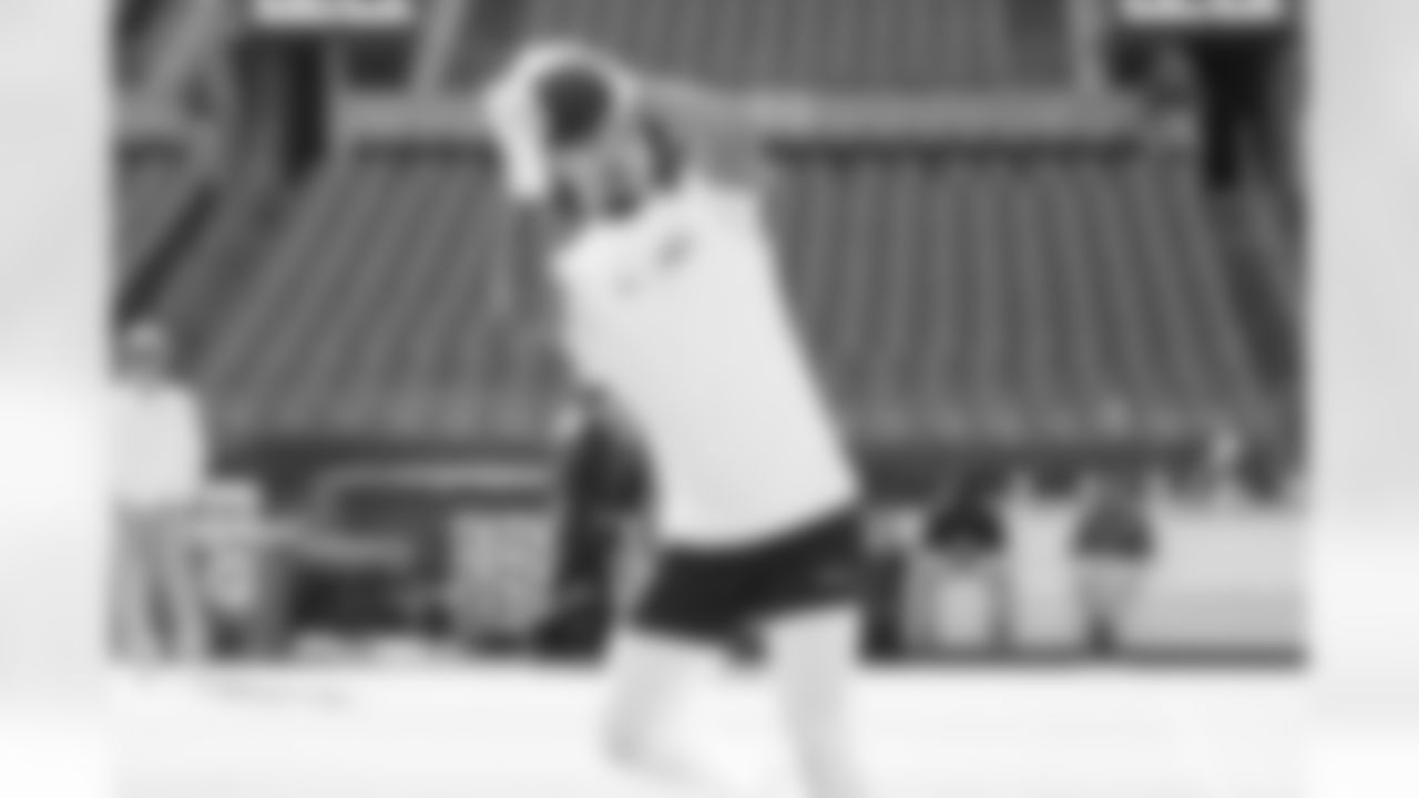 Seahawks wide receiver Jaxon Smith-Njigba (11) warms up for the upcoming matchup with the Ravens at M&T Bank Stadium on Sunday, November 5, 2023.