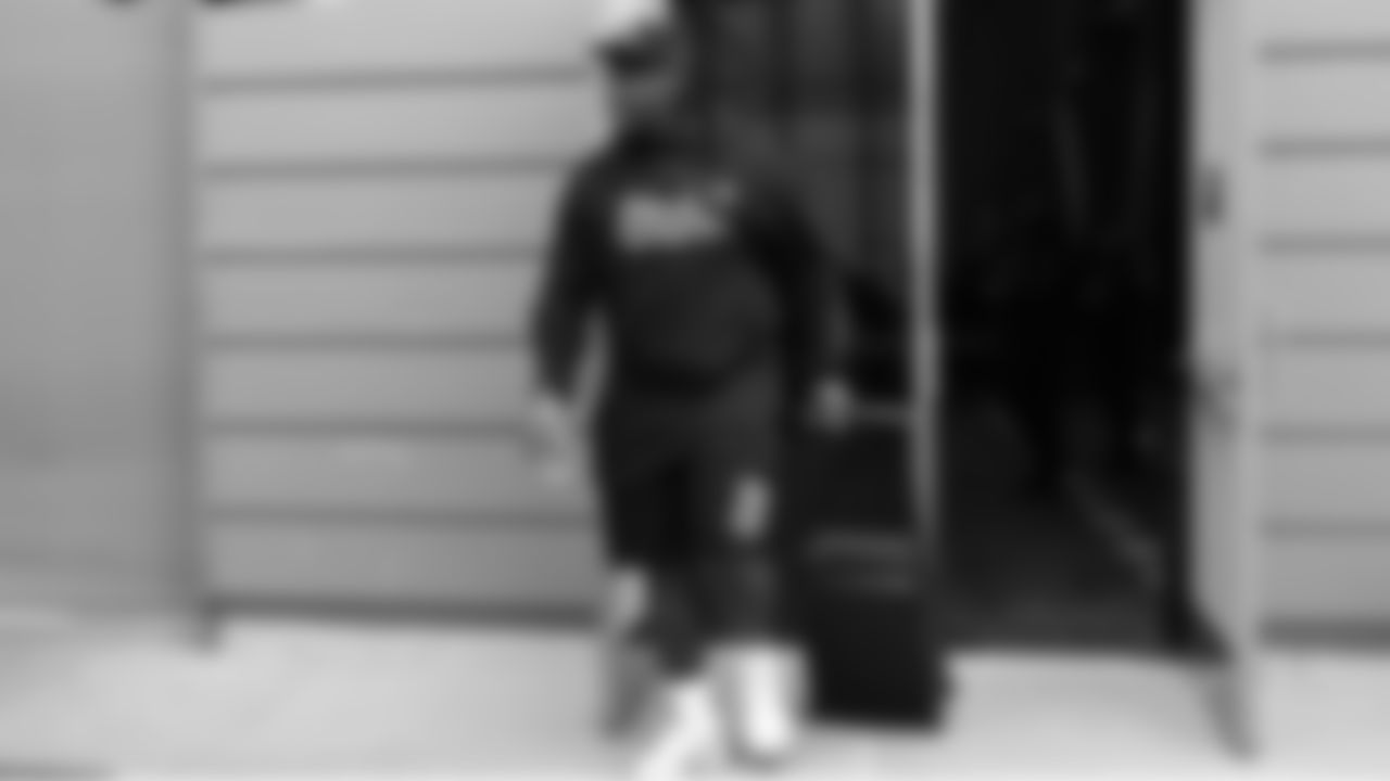 Seahawks defensive tackle Jarran Reed (90) departed the Virginia Mason Athletic Center for the trip to Jacksonville on Friday, October 10, 2025.