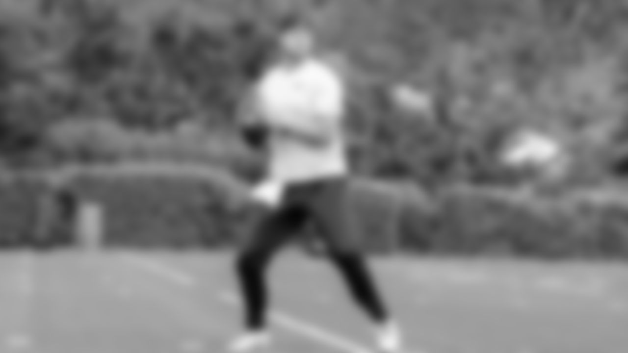 Seahawks quarterback Sam Darnold (14) participated in a workout on May 12, 2025 at the Virginia Mason Athletic Center.