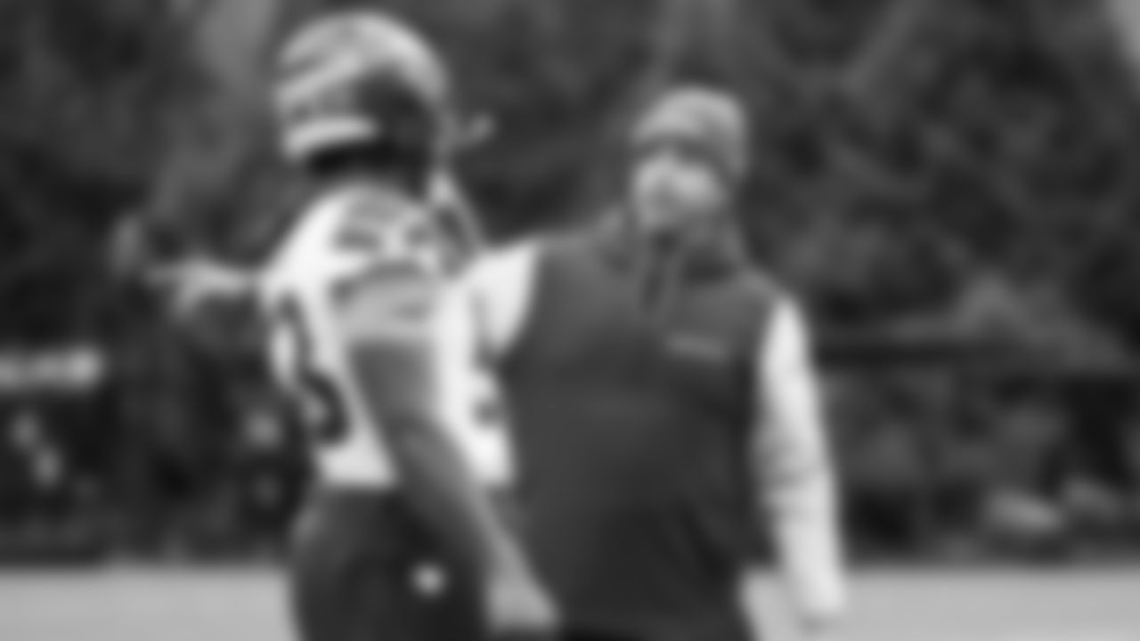 Seahawks defensive coordinator Aden Durde at practice on Thursday, January 29, 2026 at the Virginia Mason Athletic Center.