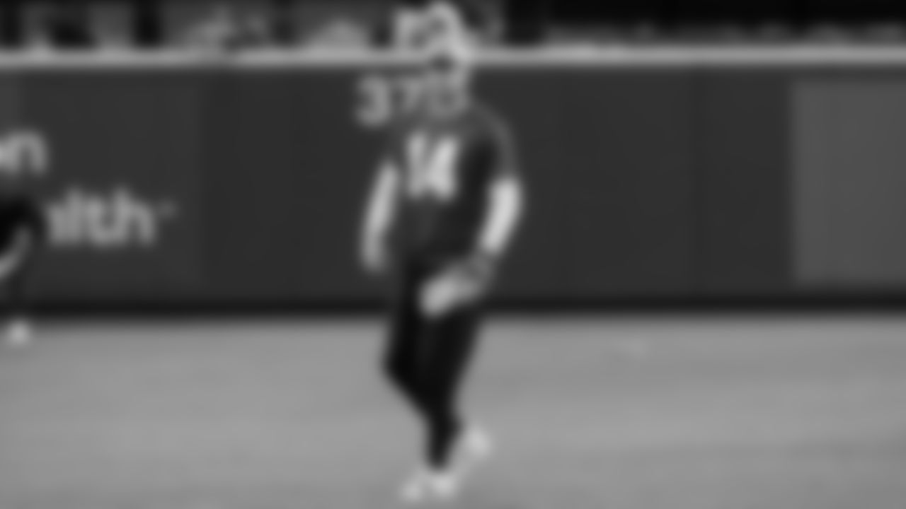 Seahawks quarterback Sam Darnold (14) visited T-Mobile Park on May 19, 2025