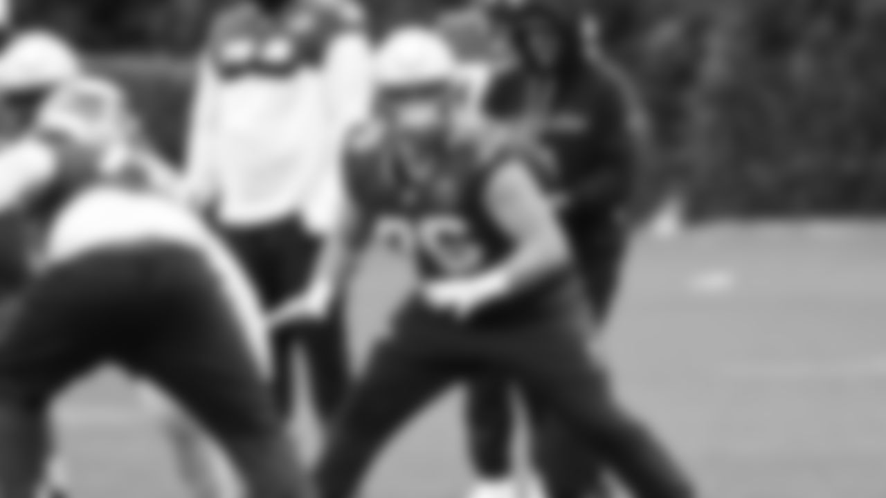 Seahawks guard Grey Zabel (76) practiced on Thursday, October 30, 2025 at the Virginia Mason Athletic Center.