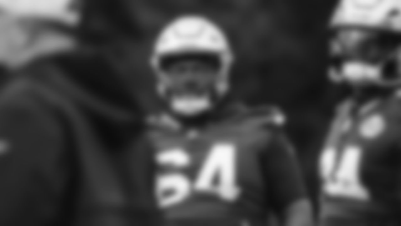 Seahawks guard Christian Haynes (64) practiced on Friday, October 31, 2025 at the Virginia Mason Athletic Center.