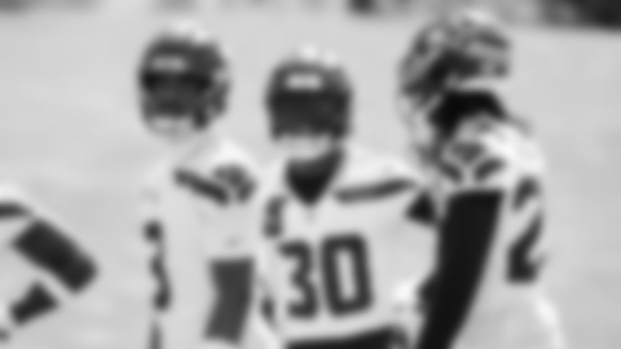 Seahawks safety AJ Finley (30) participated in a workout on day three of OTAs on Friday, May 30, 2025 at the Virginia Mason Athletic Center.