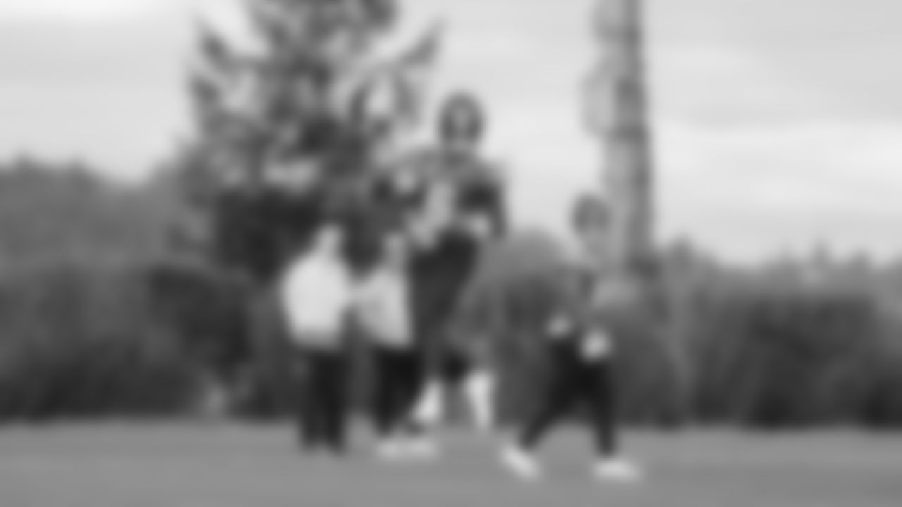 Seahawks quarterback Jalen Milroe (6) practiced on Wednesday, January 14, 2026 at the Virginia Mason Athletic Center.