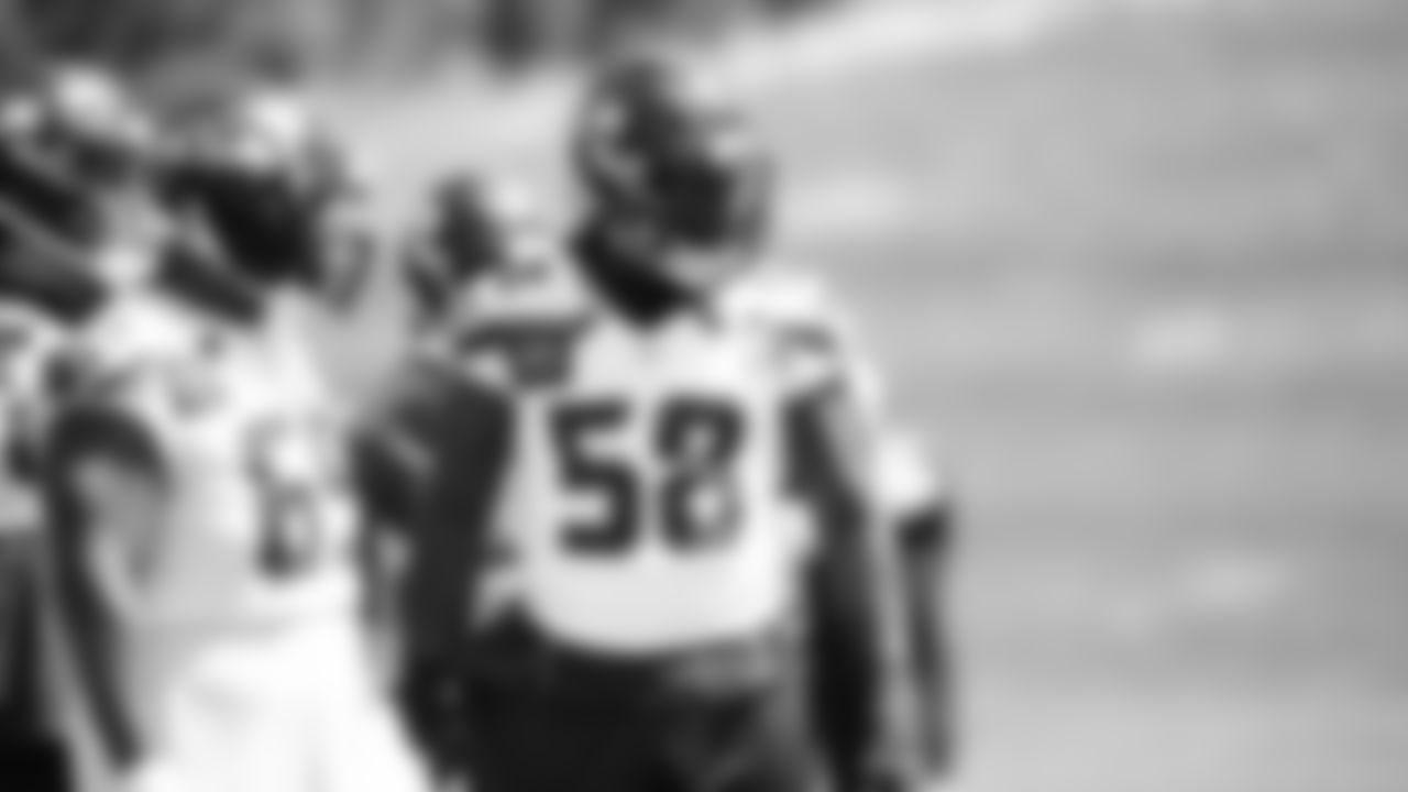 Seahawks linebacker Derick Hall (58) participated in a workout on day four of OTAs on Monday, June 2, 2025 at the Virginia Mason Athletic Center.