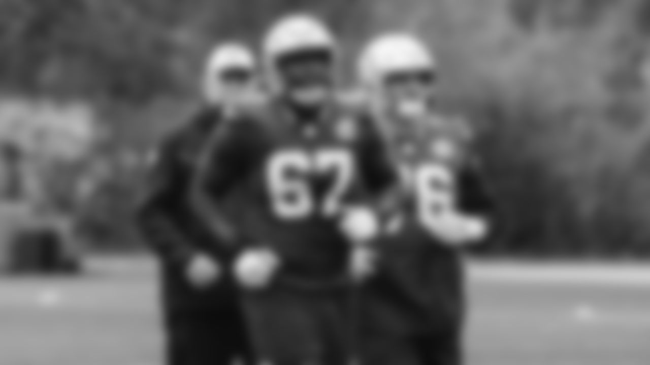 Seahawks tackle Charles Cross (67) practiced on Thursday, November 27, 2025 at the Virginia Mason Athletic Center.