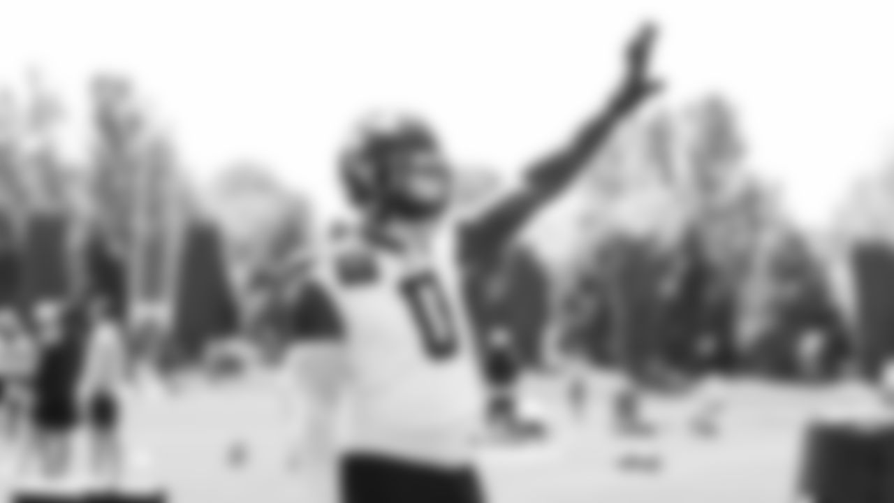 Seahawks defensive end DeMarcus Lawrence (0) participated in a workout on day two of minicamp on Wednesday, June 11, 2025 at the Virginia Mason Athletic Center.